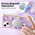 For iPhone 14 Plus Marble Pattern Dual-side IMD Magsafe TPU Phone Case(Purple 002)