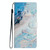 For iPhone 15 Pro Max Colored Drawing Leather Phone Case(Blue Marble)