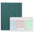 For iPad 10.2 2021 / Air 2019 Three-color Backlight White 360 Degree Rotatable Bluetooth Keyboard Leather Case(Dark Green)