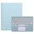 For iPad 10th Gen 10.9 2022 Square Button 360 Degree Rotatable Bluetooth Keyboard Leather Case with Touchpad(Sky Blue)