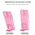 For iPhone 15 Pro Max Stereoscopic Holder Sliding Camshield Phone Case(Pink)