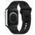 For Apple Watch 8 45mm Square Buckle Armor Style Silicone Watch Band(Black)