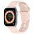 For Apple Watch 4 40mm Square Buckle Armor Style Silicone Watch Band(Light Pink)