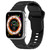 For Apple Watch SE 2022 40mm Square Buckle Armor Style Silicone Watch Band(Black)