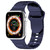 For Apple Watch 4 44mm Square Buckle Armor Style Silicone Watch Band(Plating Blue)