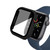 For Apple Watch 8 41mm Frosted PC + Anti-spy Tempered Film Integrated Watch Protective Case(Black)