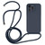 For iPhone 15 Pro Max Crossbody Lanyard Liquid Silicone Case(Midnight Blue)