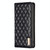For iPhone 15 Pro Max Diamond Lattice Magnetic Leather Flip Phone Case(Black)