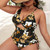 Digital Printing One-Piece Bikini Drawstring Lace-Up Halter Swimsuit, Size: XL(3)