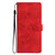 For Motorola Moto E13 Flower Butterfly Embossing Pattern Leather Phone Case(Red)