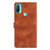 For Motorola Moto E20 / E30 / E40 Flower Butterfly Embossing Pattern Leather Phone Case(Brown)