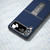 For Samsung Galaxy Z Flip4 Carbon Fiber Texture Protective Phone Case with Holder(Dark Blue)
