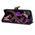 For Samsung Galaxy A50 Crystal 3D Shockproof Protective Leather Phone Case(Purple Flower Butterfly)