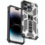 For iPhone 14 Pro Max Armor Shockproof TPU + PC Magnetic Protective Phone Case with Holder (Silver)