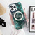 For iPhone 12 Dual-side IMD Marble Magsafe Phone Case(Dark Green)
