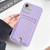 For iPhone SE 2022 / SE 2020 / 8 / 7 Weave Texture Card Slot Skin Feel Phone Case with Push Card Hole(Light Purple)