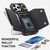For iPhone 13 Pro Zipper Card Bag Phone Case with Dual Lanyard(Black)