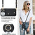For iPhone 13 Pro Zipper Card Bag Phone Case with Dual Lanyard(Black)