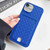For iPhone SE 2022 / SE 2020 / 8 / 7 Weave Texture Card Slot Skin Feel Phone Case with Push Card Hole(Dark Blue)