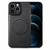 For iPhone 12 Pro Max Solid Color Leather Skin Back Cover Phone Case(Black)