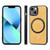 For iPhone 13 Pro Max Solid Color Leather Skin Back Cover Phone Case(Yellow)