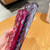 For iPhone 13 Pro Max Woven Grid 3D Electroplating Laser Engraving Glitter Paper Phone Case(Rose Red)