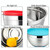 24cm With Colorful Silicone Bottom & Lid Salad Bowl Stainless Steel Thickened Basin(Color Random Delivery)