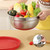 24cm With Colorful Silicone Bottom & Lid Salad Bowl Stainless Steel Thickened Basin(Color Random Delivery)