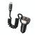 USAMS US-CC192 C37 60W Type-C+USB Dual Port Car Charger with Digital Display 30W Type-C Spring Data Cable(Tarnish)