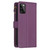 For Samsung Galaxy A41 9 Card Slots Zipper Wallet Leather Flip Phone Case(Dark Purple)