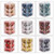 12pcs/pack 4cm Christmas Ball Special Shape + Glitter + Bright Set(Red)