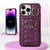 For iPhone 14 Pro Vertical Card Bag Ring Holder Phone Case with Dual Lanyard(Dark Purple)