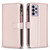 For Samsung Galaxy A33 9 Card Slots Zipper Wallet Leather Flip Phone Case(Rose Gold)