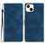 For iPhone 14 Flower Embossing Pattern Leather Phone Case(Blue)