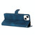 For iPhone 14 Flower Embossing Pattern Leather Phone Case(Blue)