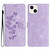 For iPhone 14 Flower Embossing Pattern Leather Phone Case(Purple)