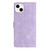 For iPhone 14 Flower Embossing Pattern Leather Phone Case(Purple)