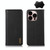 For iPhone 14 Pro Max KHAZNEH Nappa Top Layer Cowhide Leather Phone Case (Black)