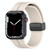 Two Color Folding Buckle Silicone Watch Band For Apple Watch 3 42mm(Starlight+Grey)