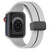 Two Color Folding Buckle Silicone Watch Band For Apple Watch SE 44mm(Light Grey+Black)