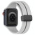Two Color Folding Buckle Silicone Watch Band For Apple Watch 6 44mm(Light Grey+Black)