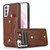 For Samsung Galaxy S21 FE 5G Wristband Kickstand Wallet Leather Phone Case(Brown)