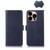 For iPhone 14 Pro Max Crazy Horse Top Layer Cowhide Leather Phone Case (Blue)