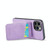 For iPhone 14 Pro Fierre Shann Crazy Horse Card Holder Back Cover PU Phone Case(Purple) For iPhone 14 Pro Fierre Shann Crazy Horse Card Holder Back Cover PU Phone Case(Purple)