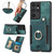 For Samsung Galaxy S21 Ultra 5G Retro Skin-feel Ring Multi-card Wallet Phone Case(Green)