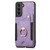 For Samsung Galaxy S21 5G Retro Skin-feel Ring Multi-card Wallet Phone Case(Purple)