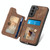 For Samsung Galaxy S21 5G Retro Skin-feel Ring Multi-card Wallet Phone Case(Brown)