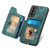 For Samsung Galaxy S21+ 5G Retro Skin-feel Ring Multi-card Wallet Phone Case(Green)