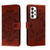 For Samsung Galaxy A34 5G Sun Mandala Embossing Pattern Phone Leather Case(Brown)