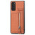 For Samsung Galaxy S20 Ultra Carbon Fiber Vertical Flip Zipper Wallet Phone Case(Brown)